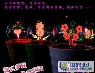 智能觸控浪漫盆栽花火小夜燈 點亮生活之美與創意